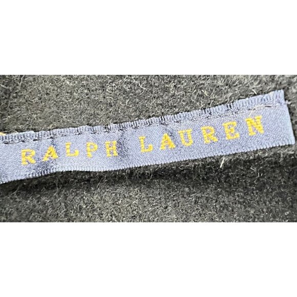 New Vtg Ralph Lauren European Sham Wool Leather Black Red 80s Classic 2 Flaw - Picture 8 of 15